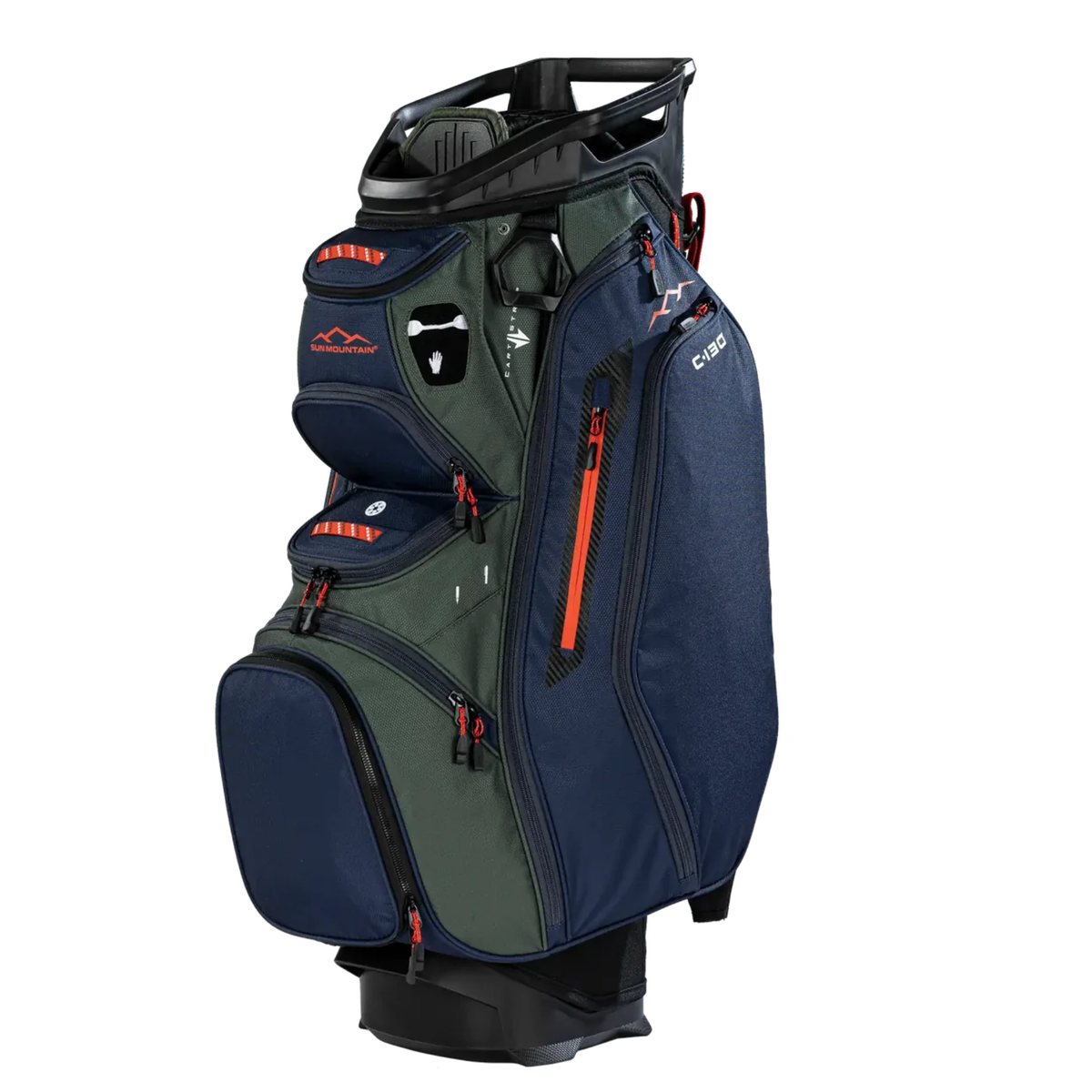 Sun Mountain 2026 C-130 Cart Bag Black Olive Inferno