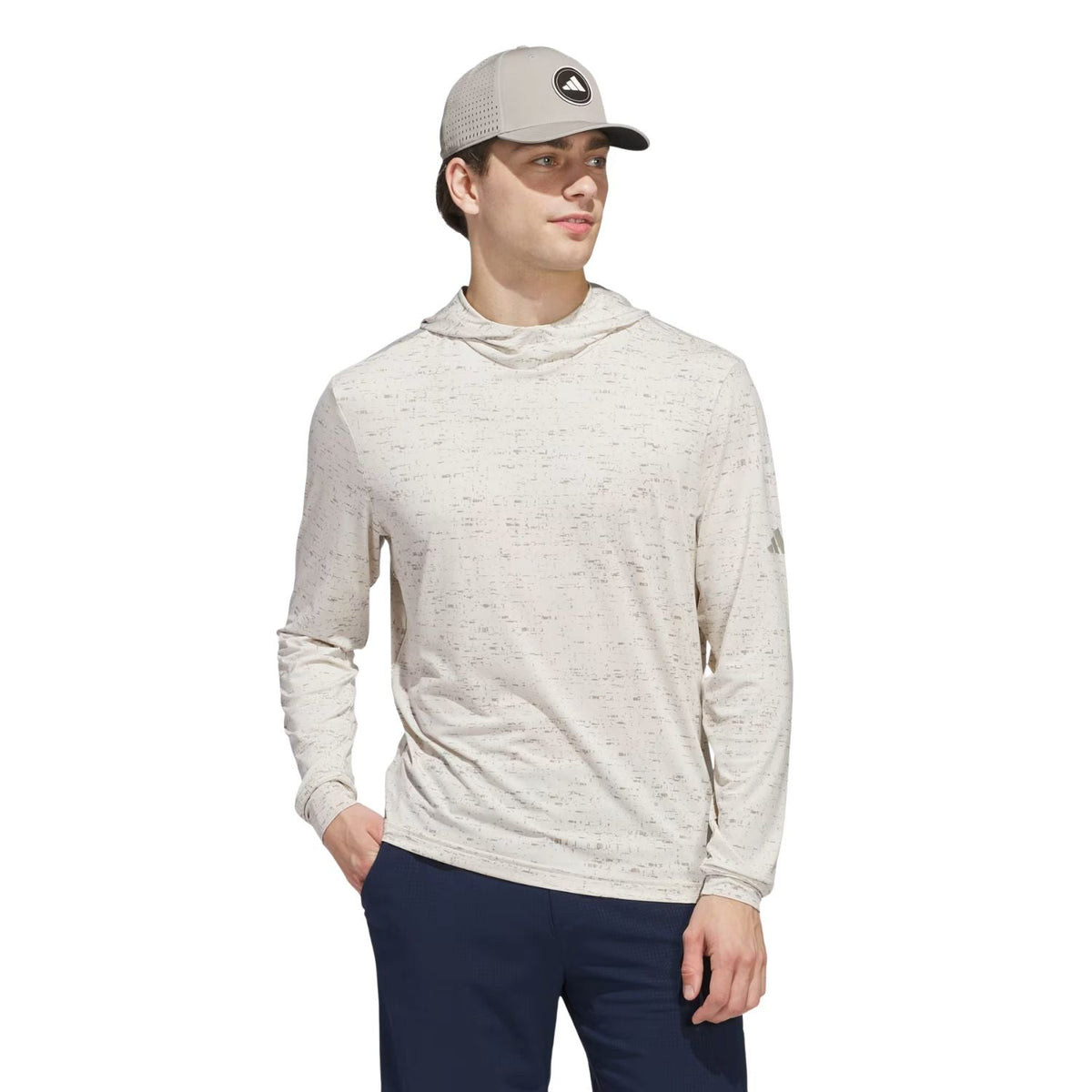 adidas Core Printed Lightweight Hoodie Alumina Putty Beige