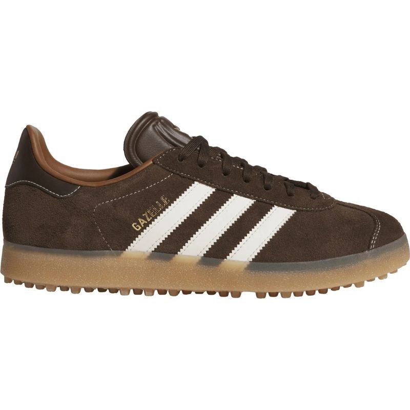 adidas Gazelle Spikeless Golf Shoes Dark Brown Chalk White Gum4 Medium