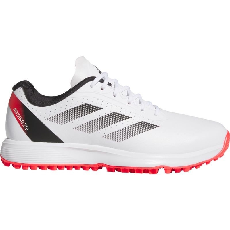 adidas Junior Adizero ZG Spikeless Golf Shoes Cloud White Lucid Red Core Black Medium