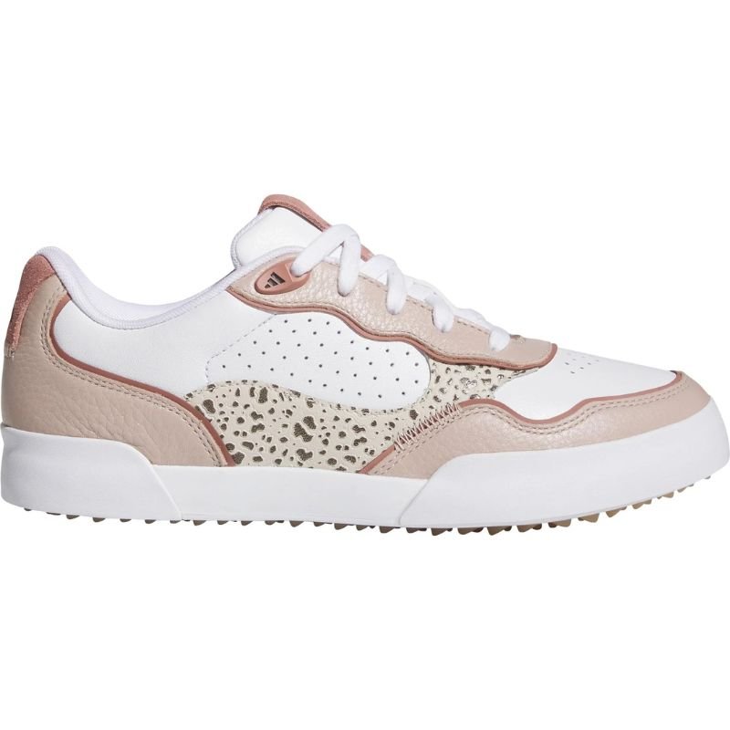 adidas Women's Retrocross 25 Spikeless Golf Shoes Cloud White Wonder Taupe Warm Clay Medium