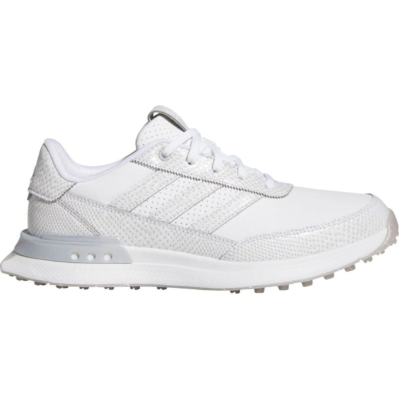 adidas Women's S2G 25 Leather Spikeless Golf Shoes Cloud White Silver Metallic Medium