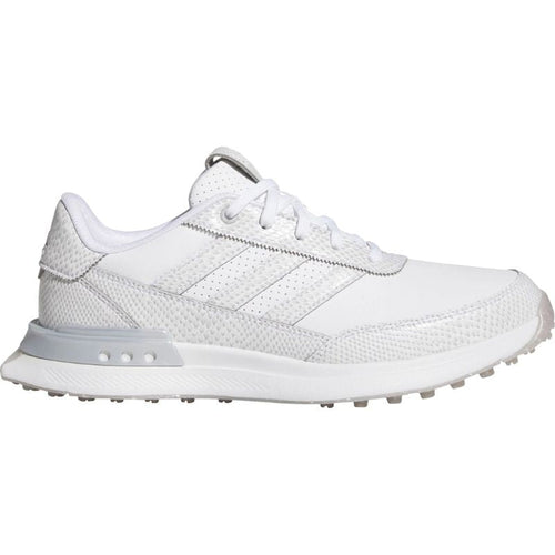 adidas Women's S2G 25 Leather Spikeless Golf Shoes Cloud White Silver Metallic Medium