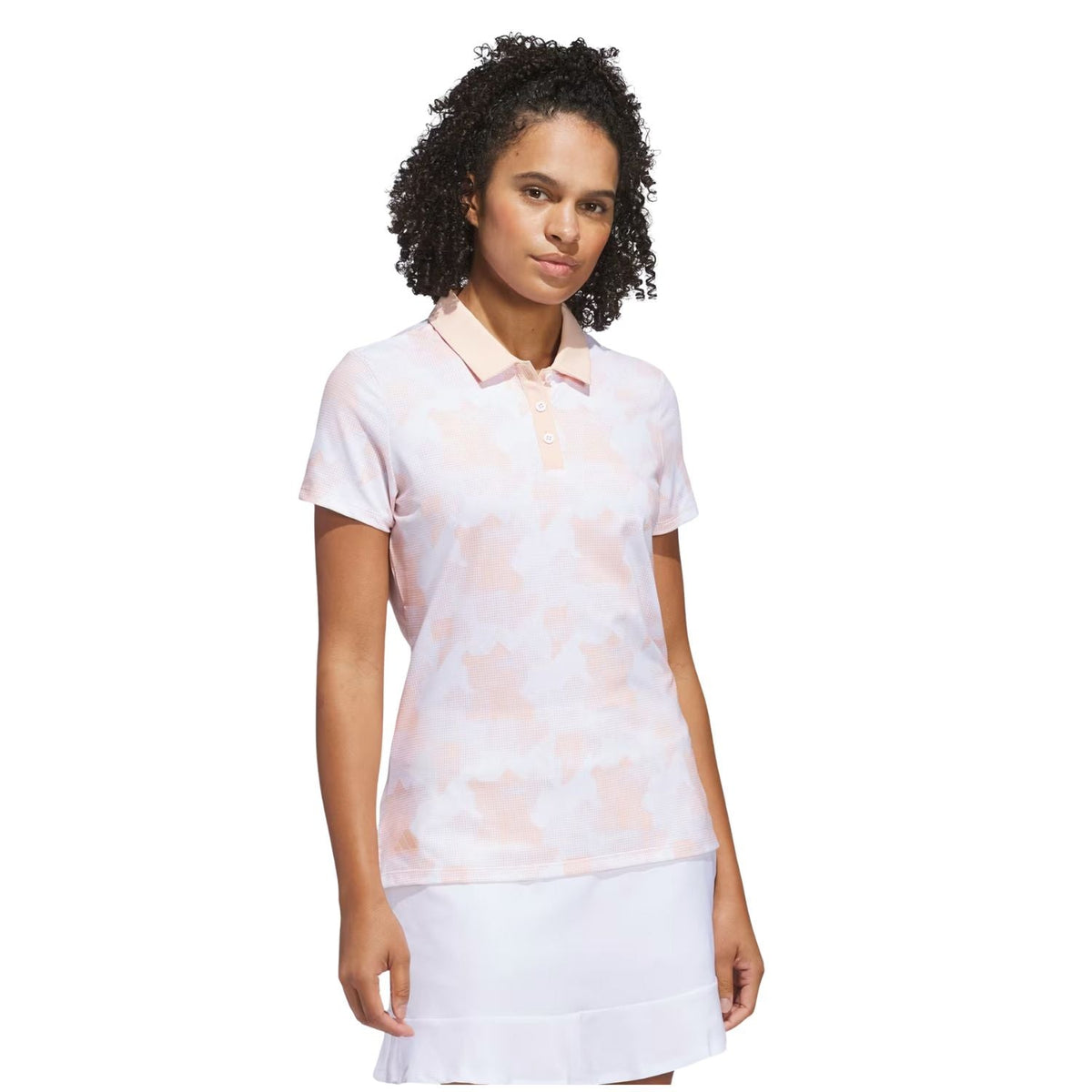 adidas Women's Ultimate365 Printed Polo Powder Coral