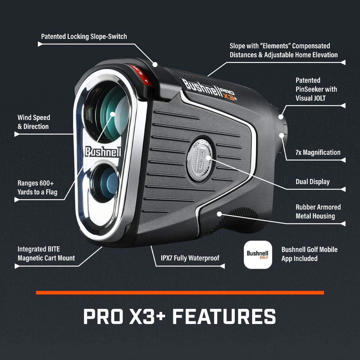 Bushnell PRO X3+ Laser Rangefinder