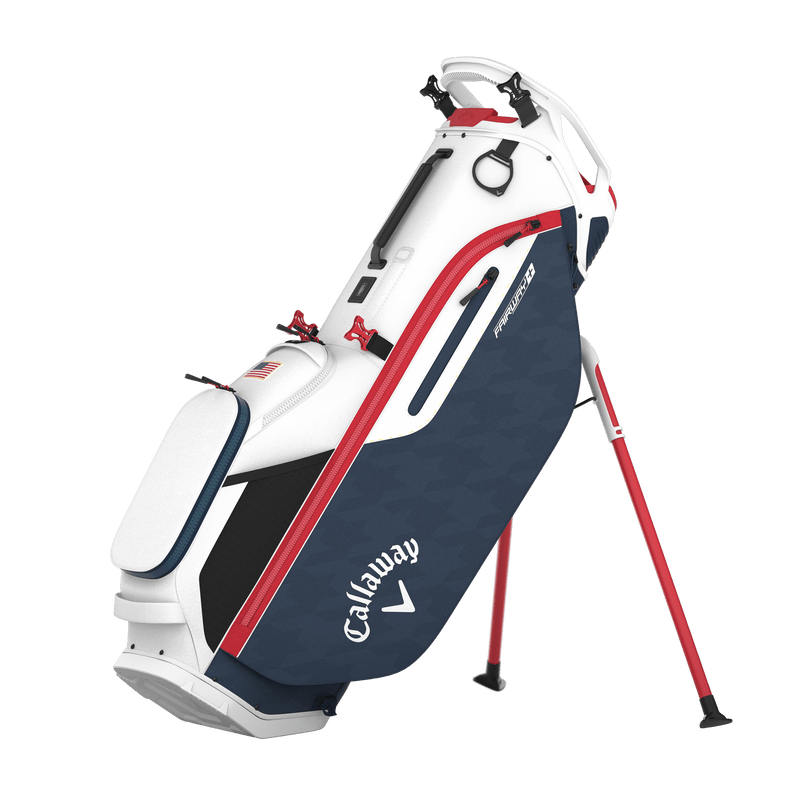 Callaway Fairway + Stand Bag White Navy HND Red Flag