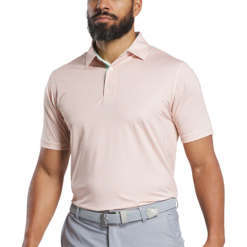 FootJoy Citrus Lisle Polo - Previous Season Style Orange Pistachio