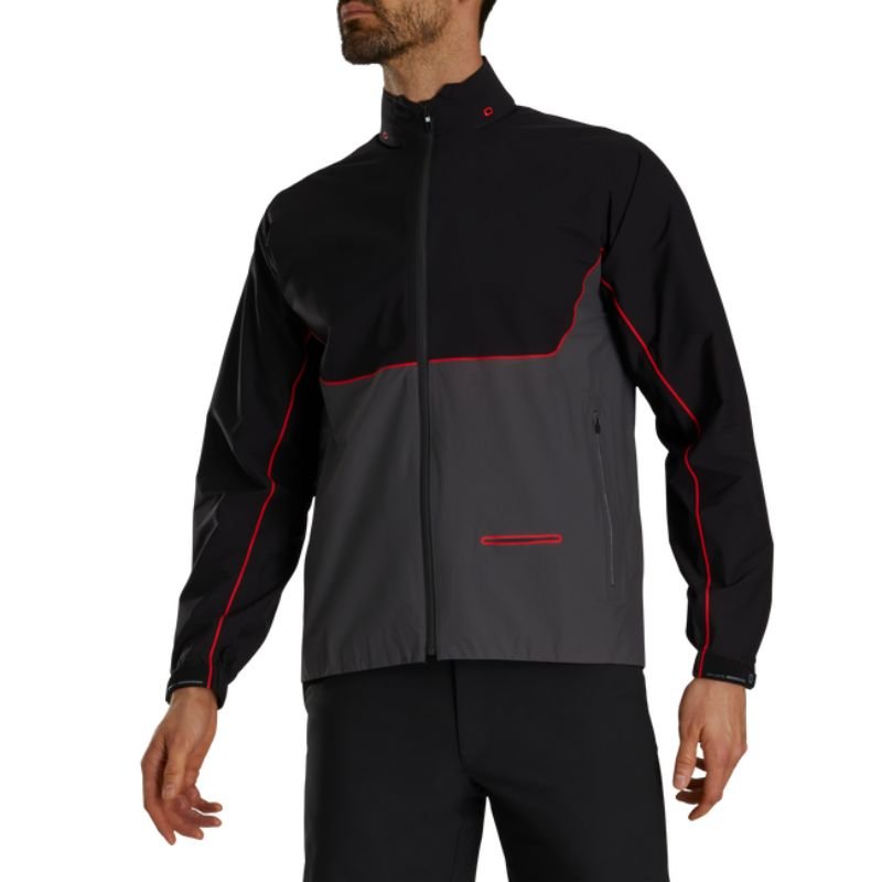FootJoy DryJoys Select Rain Jacket Black/Charcoal/Red