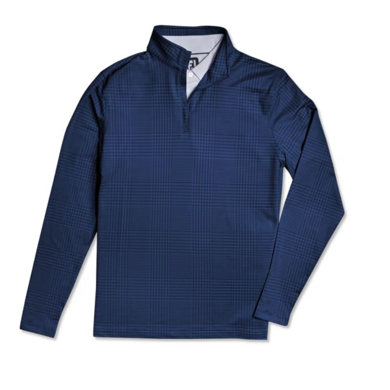 FootJoy Glen Plaid Printed Jersey Mid-Layer 1/4 Zip