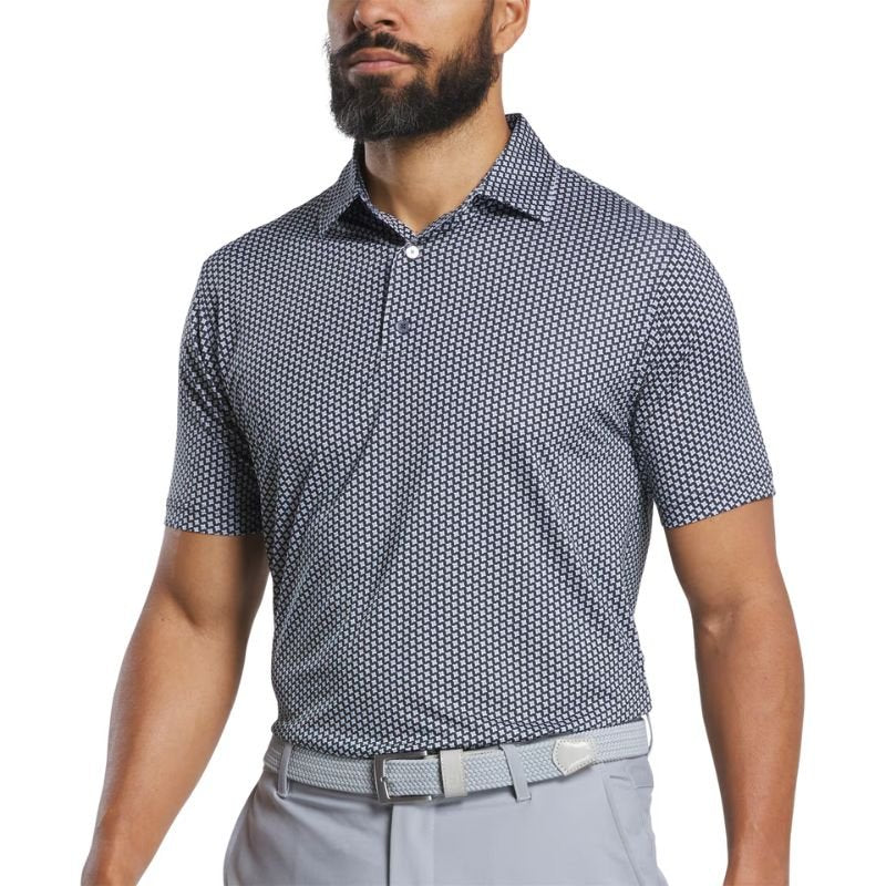 FootJoy Houndstooth Geo Lisle Polo - Previous Season Style Black SMALL