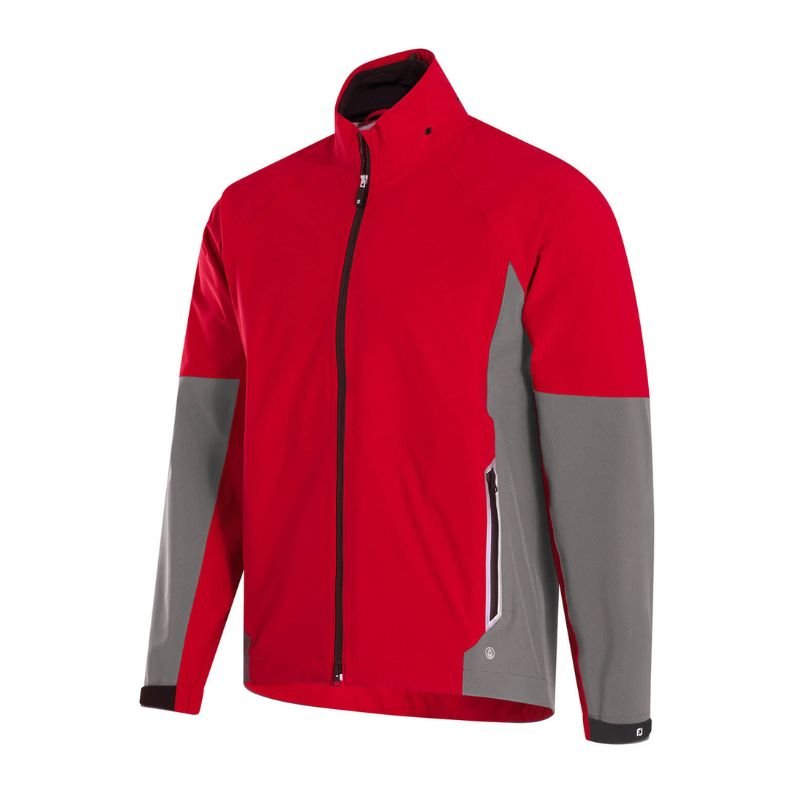 FootJoy HyrdoTour Rain Jacket - Previous Season Style Dark Red/Charcoal
