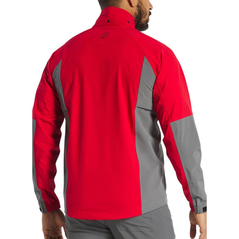 FootJoy HyrdoTour Rain Jacket - Previous Season Style Dark Red/Charcoal