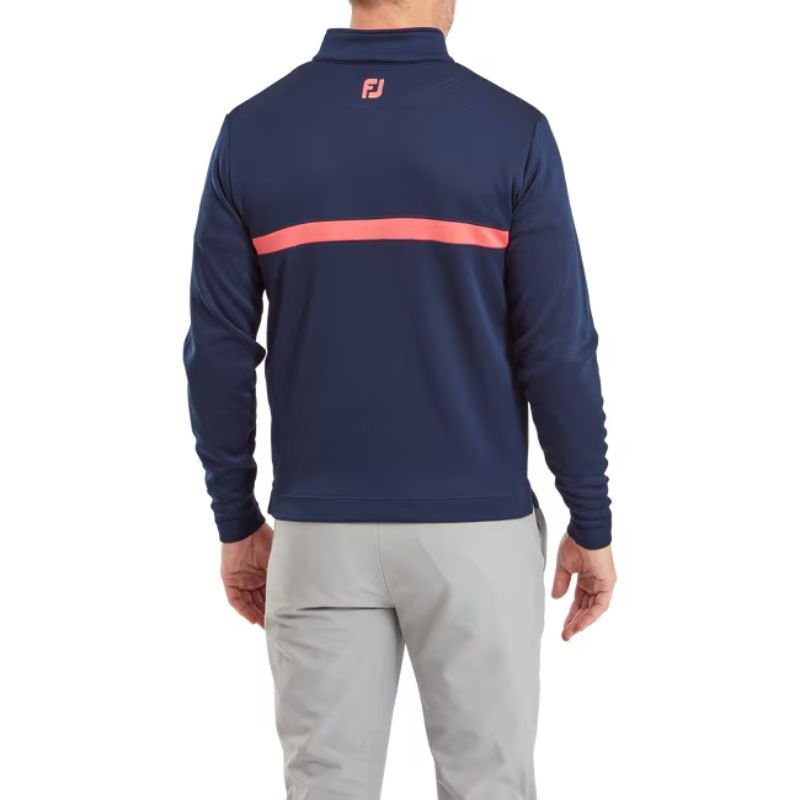 FootJoy Inset Stripe Mid-Layer Flat Back Rib 1/4 Zip