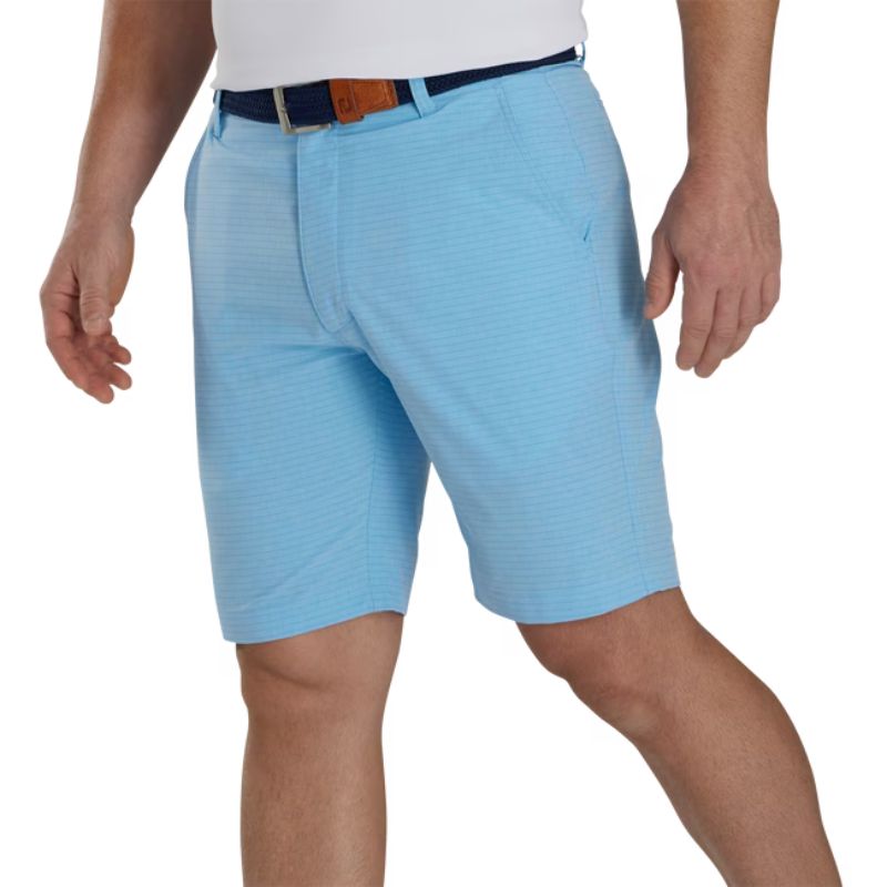 FootJoy Lightweight Heather Stripe Shorts Heathered Blue Sky