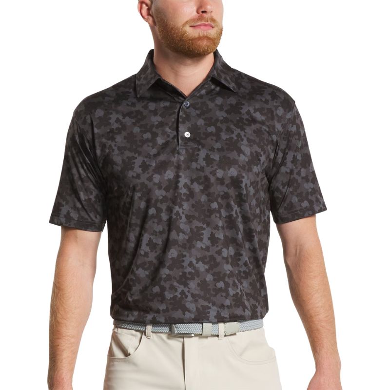 FootJoy Pop Camo Lisle Polo - Previous Season Style Black