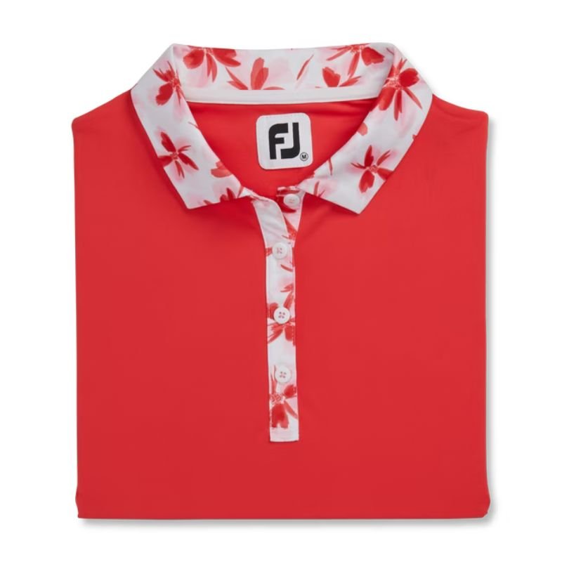 FootJoy Women's Short Sleeve Floral Trim Polo