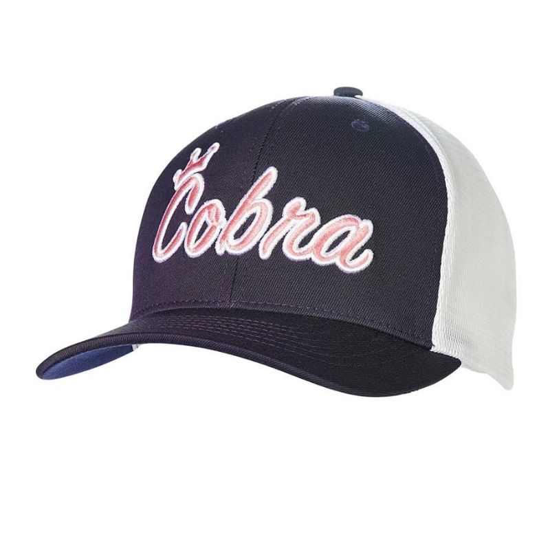 Cobra Crown C Trucker Snapback Hat Hat Cobra Navy Blazer OSFA 