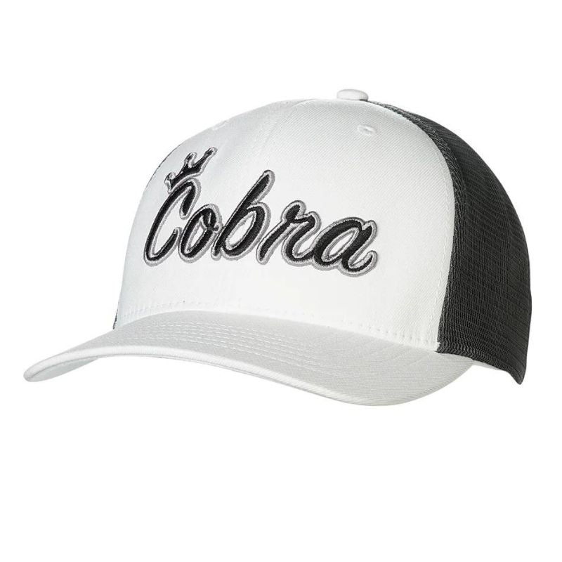 Cobra Crown C Trucker Snapback Hat Hat Cobra White OSFA 
