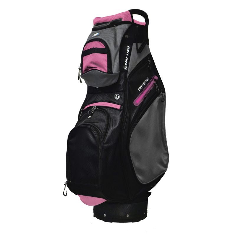 Golf Trends Country Club Cart Bag Black Charcoal Fuchsia