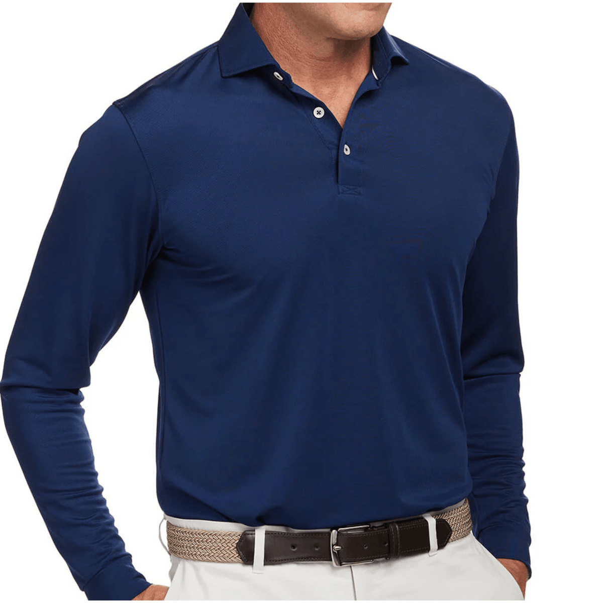 Holderness & Bourne The Abbott Long Sleeve Polo Navy