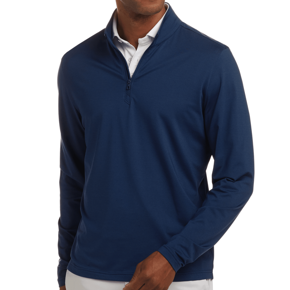 Holderness & Bourne The Bell 1/4 Zip Sweater Heathered Navy