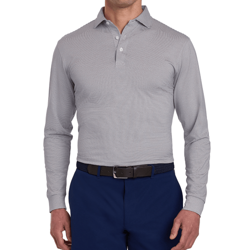 Holderness & Bourne The Burke Long Sleeve Polo Grey White