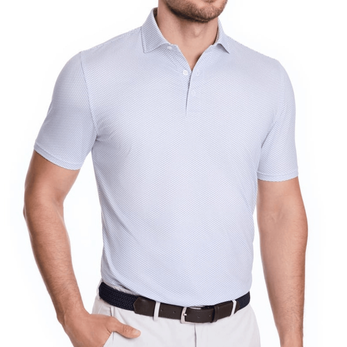 Holderness & Bourne The Davenport Polo Scotch Pink Marlin Blue