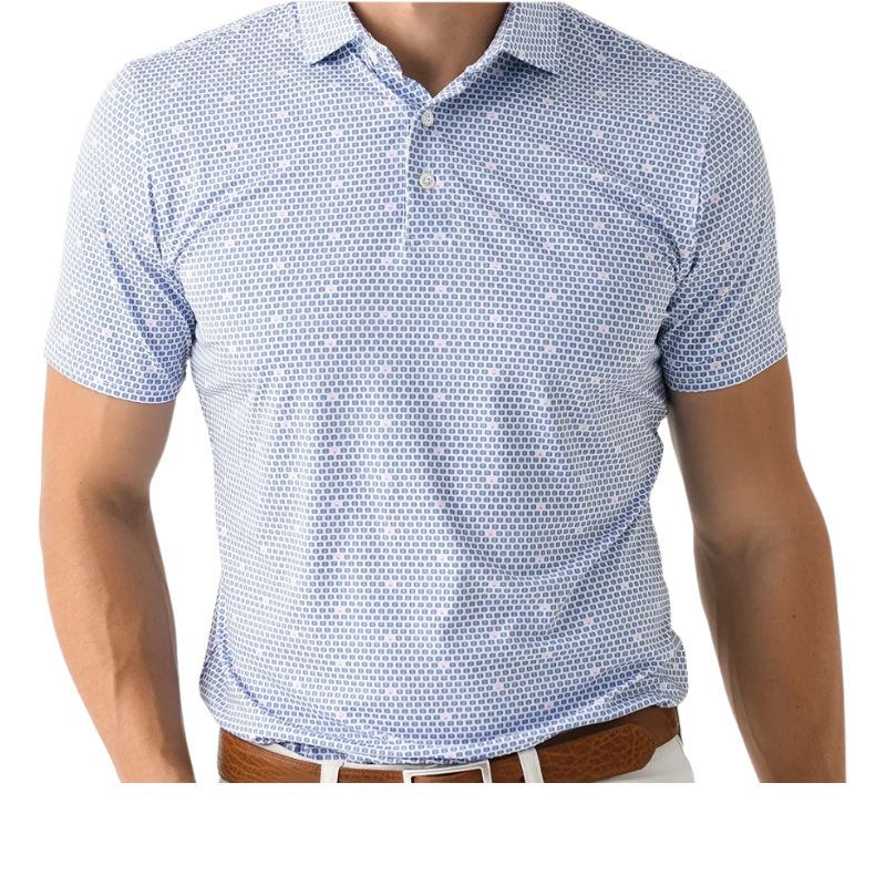 Holderness & Bourne The Elgin Polo Aberdeen Blue Scotch Pink White