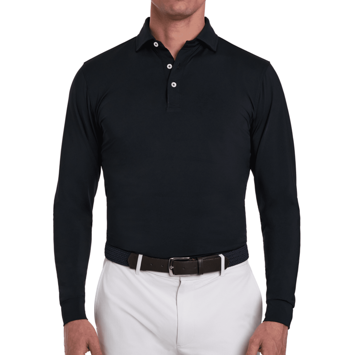 Holderness & Bourne The Ferrell Long Sleeve Polo Black