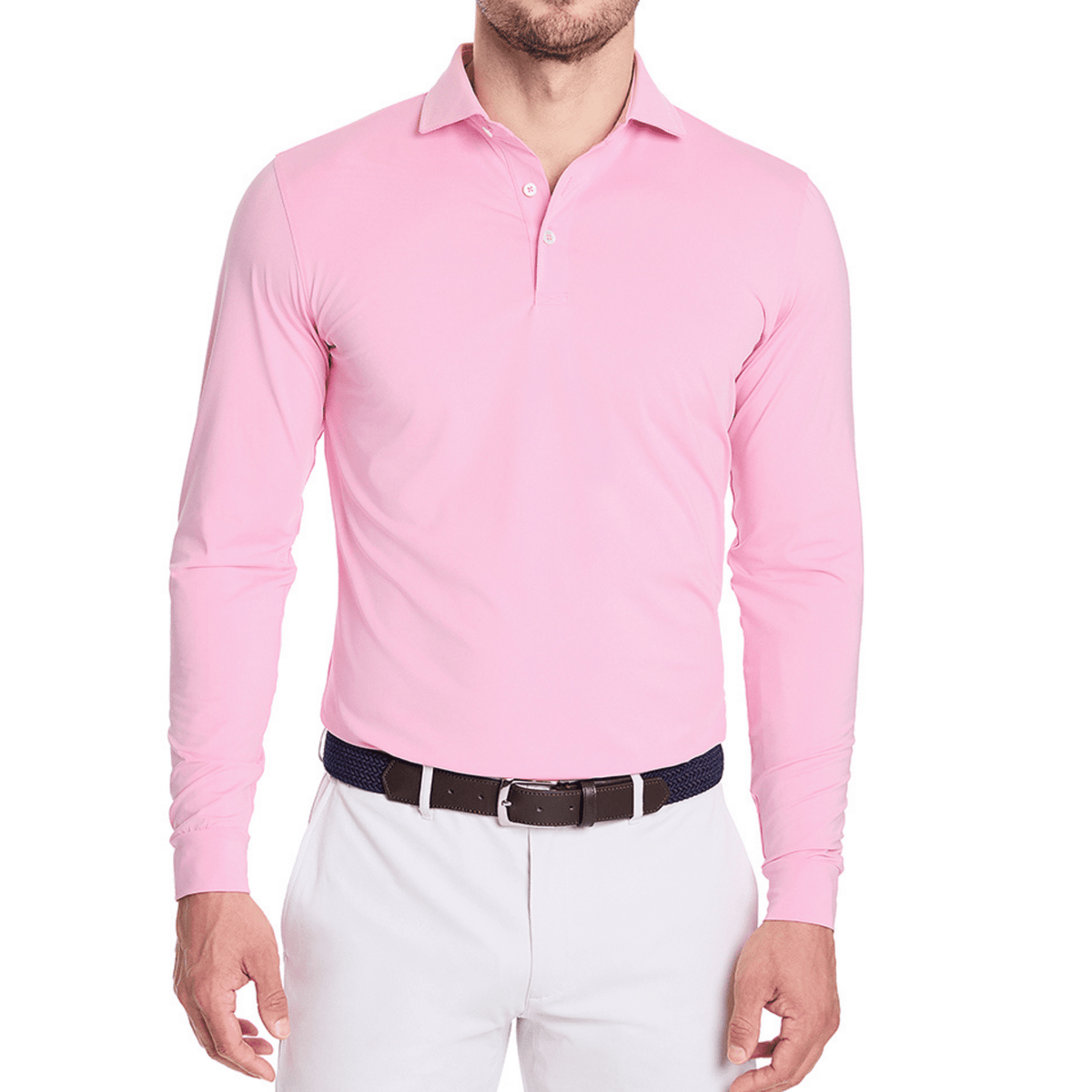 Holderness & Bourne The Ferrell Long Sleeve Polo Scotch Pink