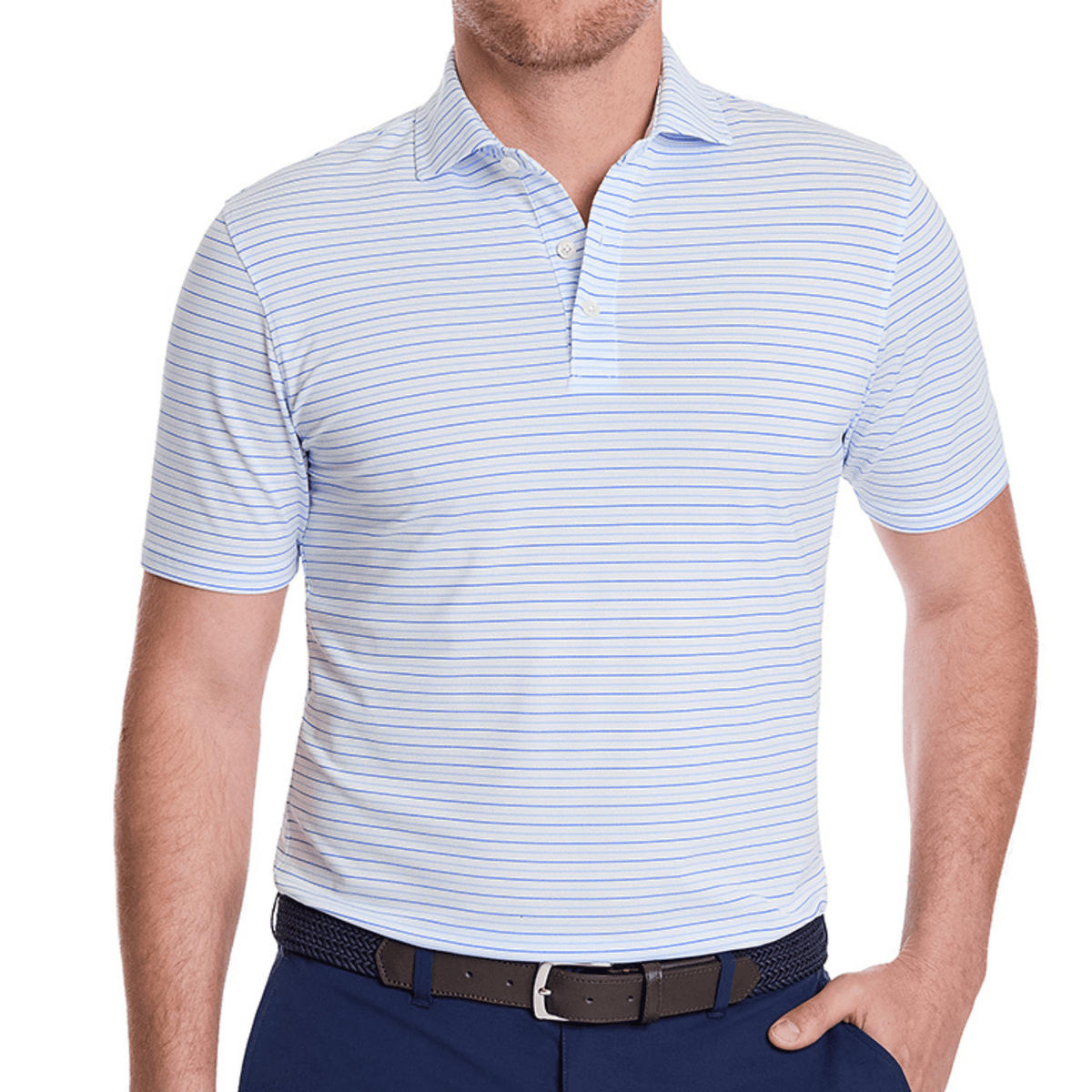 Holderness & Bourne The Gibson Polo White Skye Marlin Blue