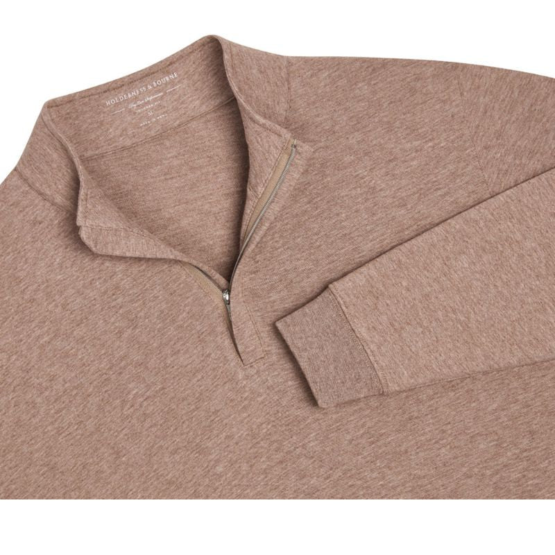 Holderness & Bourne The Harper 1/4 Zip Sweater Heathered Fescue SMALL