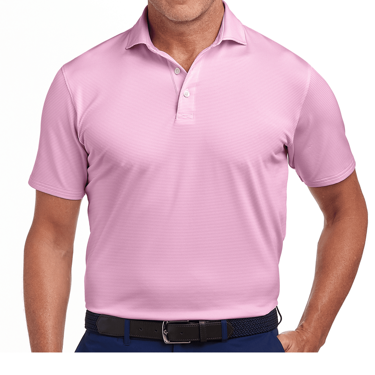 Holderness & Bourne The Perkins Polo Scotch Pink White