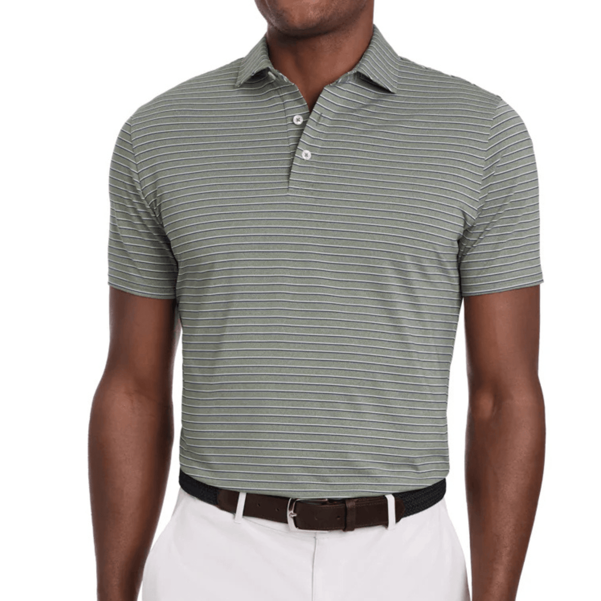 Holderness & Bourne The Springer Polo Heathered Ivy White Navy
