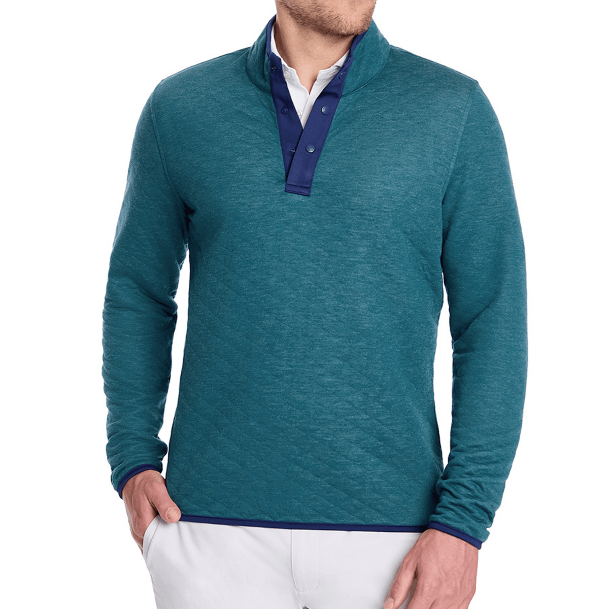Holderness & Bourne The Sullivan Sweater Heathered Deep Teal Navy