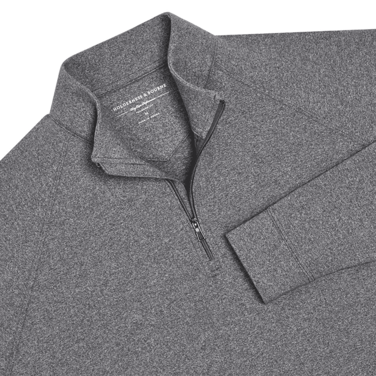 Holderness & Bourne The Westland 1/4 Zip Sweater Charcoal SMALL
