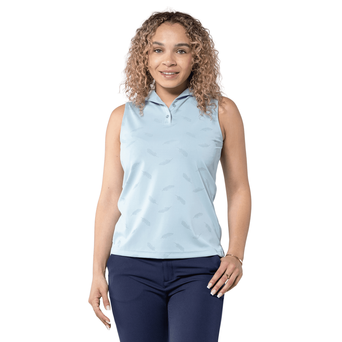 Levelwear Women's Aero Sleeveless Polo Mute Blue SMALL