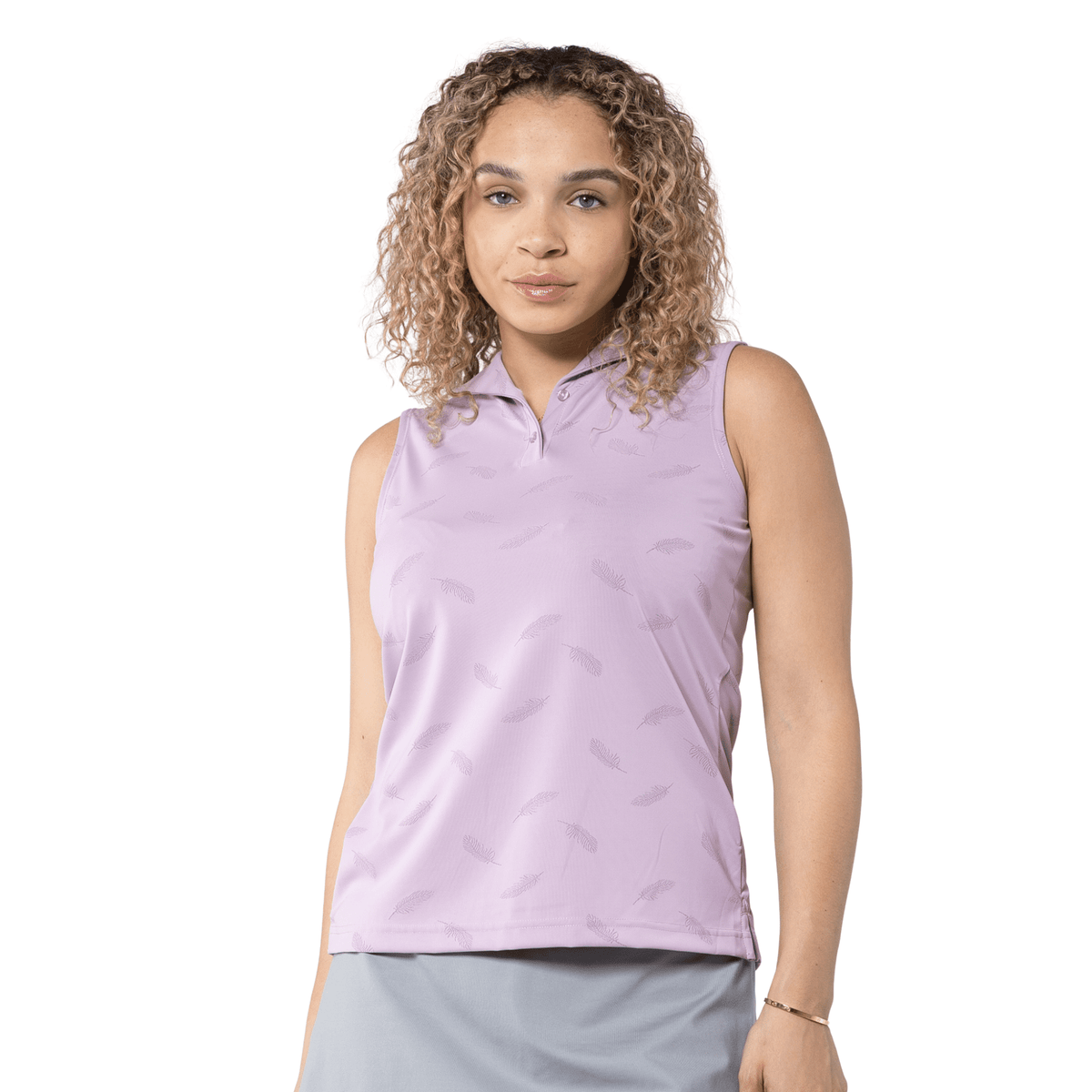 Levelwear Women's Aero Sleeveless Polo Lupine Violet SMALL
