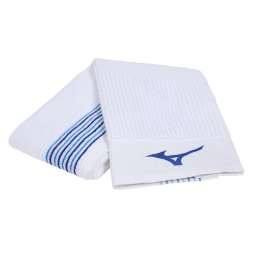Mizuno Retro Stripe Caddy Towel White