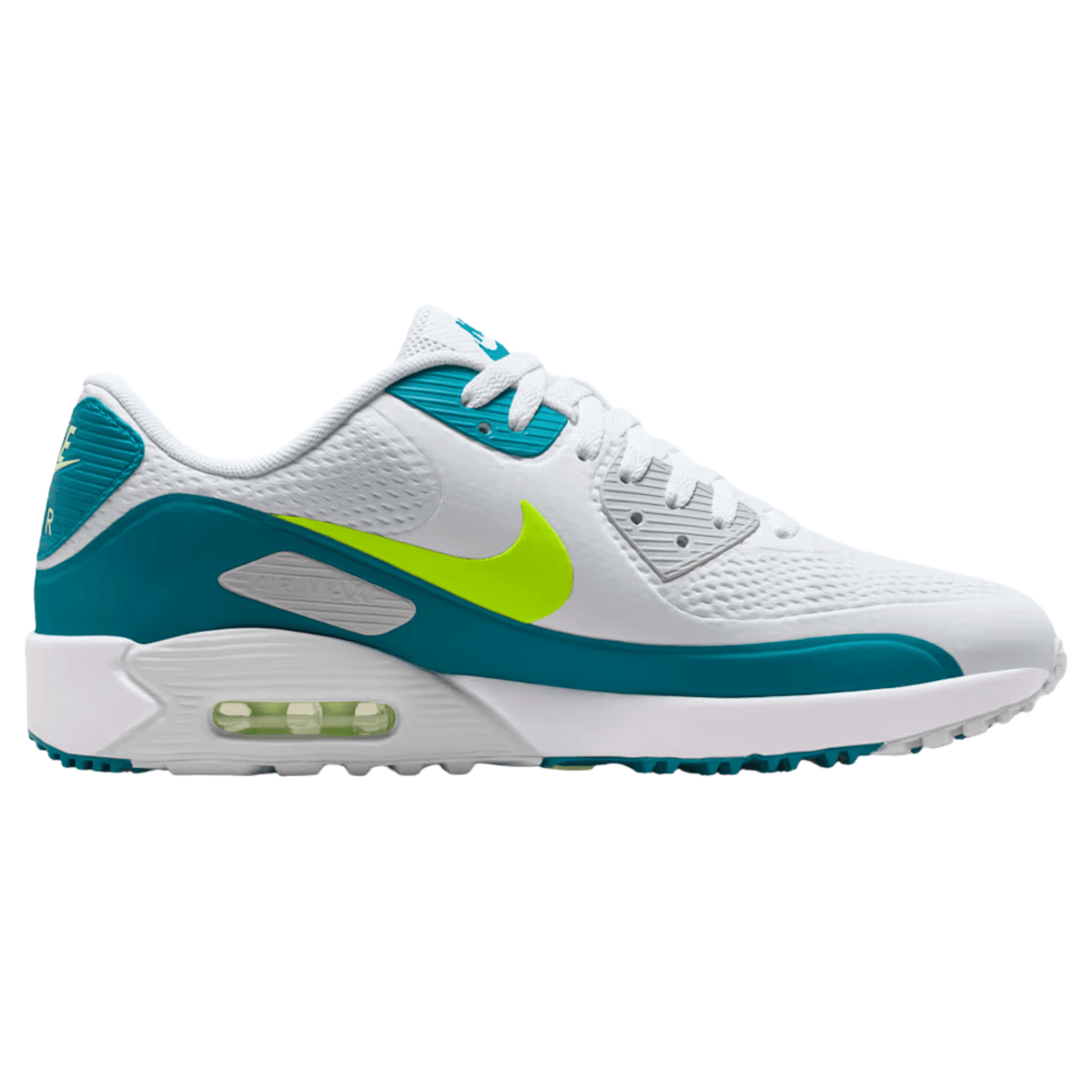 Nike Air Max 90 G Spikeless Golf Shoes White Volt Bright Spruce Medium