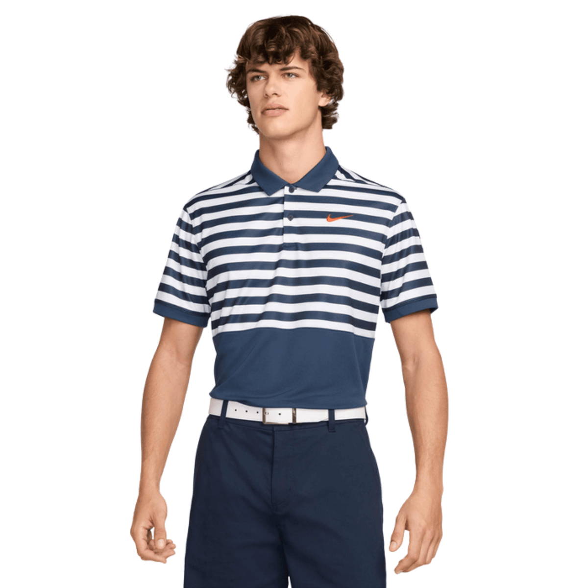 Nike Victory+ Blocked Dri-FIT Golf Polo Obsidian Team Orange