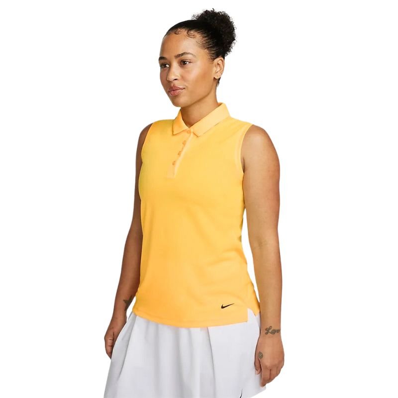 Nike Women's Dri-FIT Victory Sleeveless Golf Polo Citron Pulse