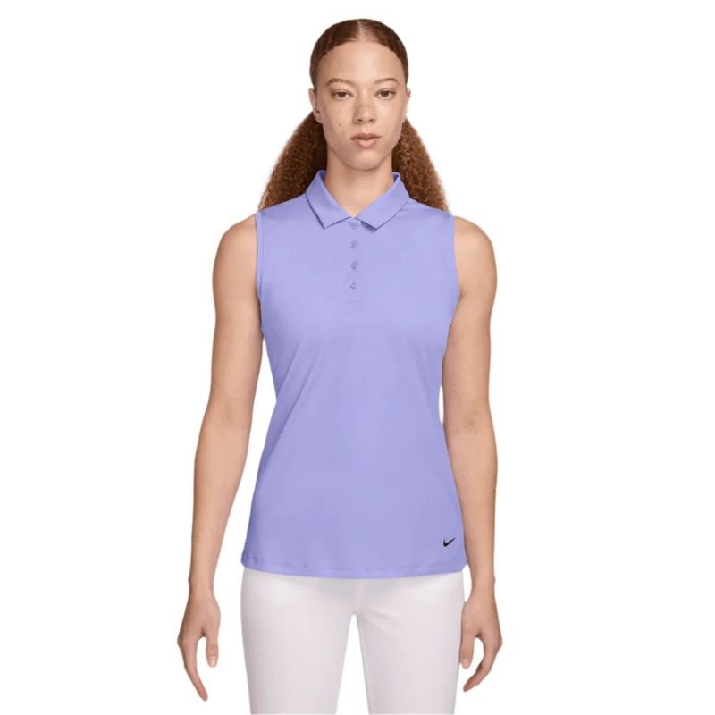 Nike Women's Dri-FIT Victory Sleeveless Golf Polo Purple Pulse