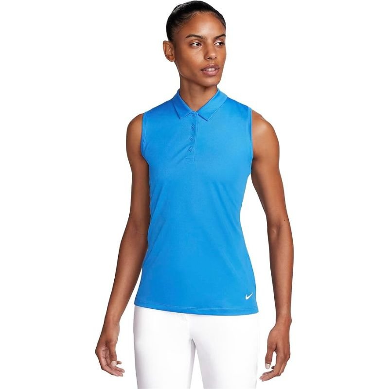 Nike Women's Dri-FIT Victory Sleeveless Golf Polo Light Photo Blue