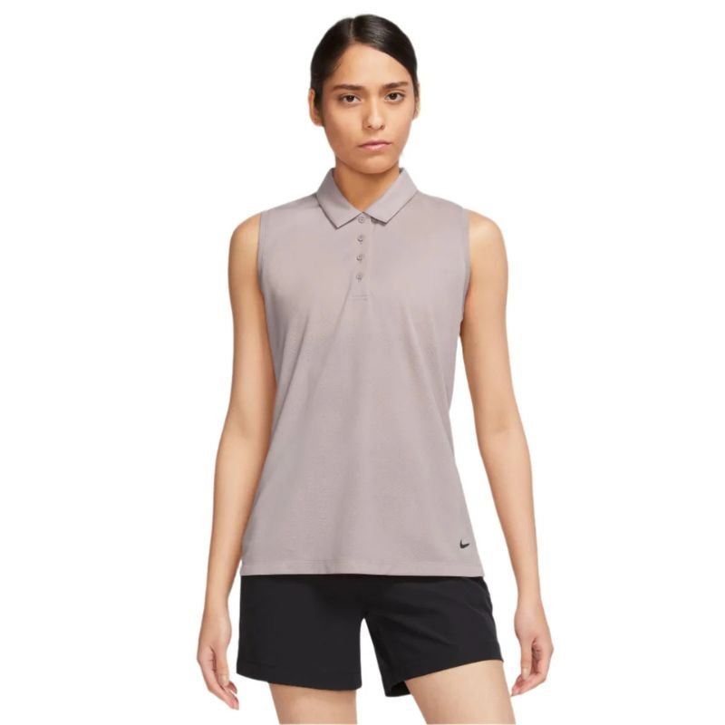 Nike Women's Dri-FIT Victory Sleeveless Golf Polo Platinum Violet