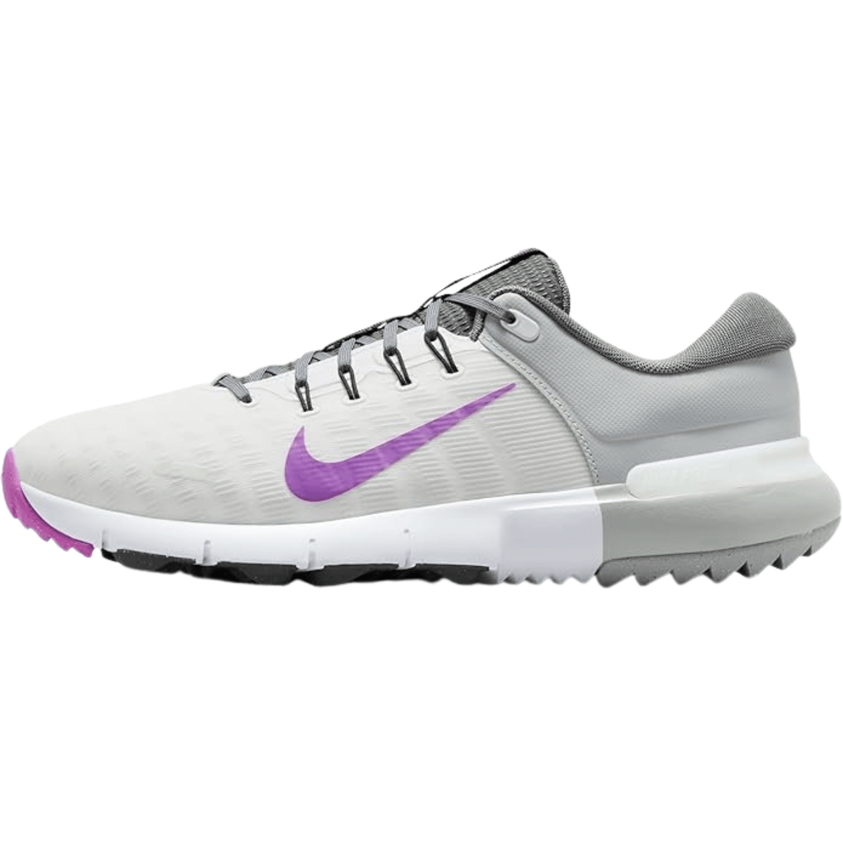 Nike Women's Free Golf NN Spikeless Golf Shoes White Light Smoke Grey Vivid Purple Medium