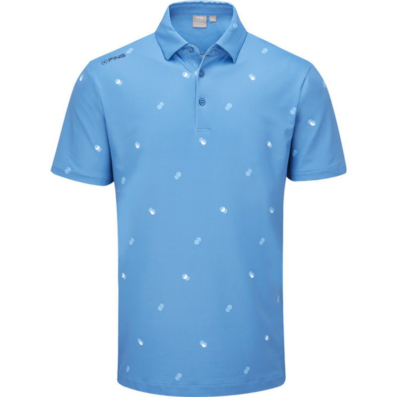 PING Two Tone Polo Men's Shirt Ping Danube/Infinity Blue SMALL 