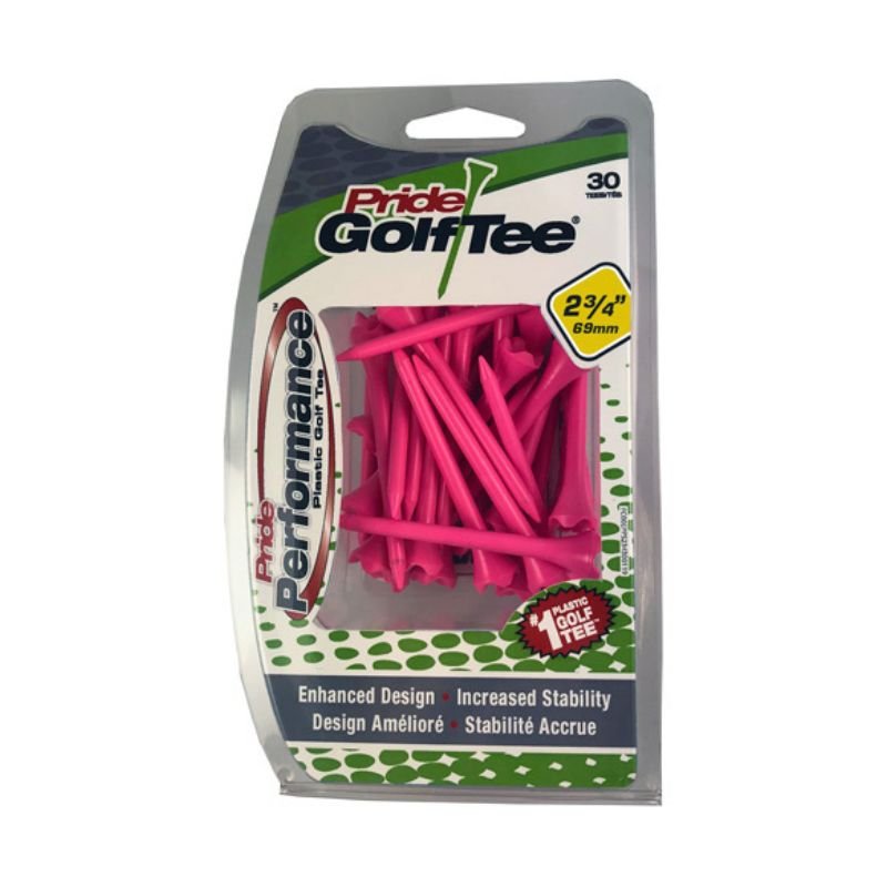 Pride Performance Plastic Golf Tees - 2 3/4" (30pk) Citrus Pink