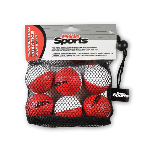 Pride Sports Two-Tone Foam Practice Balls White Red