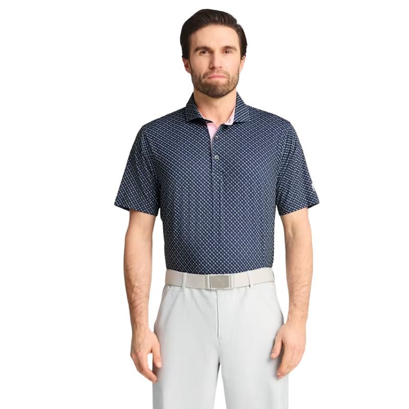 PUMA AP Micro Umbrellas Golf Polo Deep Navy